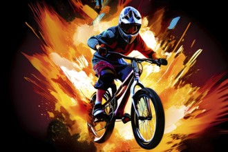 AI generated action packed bmx sports scene