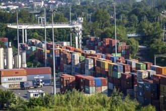 View of the CTD 2 Container Terminal Dortmund, bimodal truck/rail terminal, North Rhine-Westphalia,