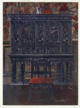 Furniture around the turn of the century 1900, The 'Rubens' cabinet - carved from ebony. Interior