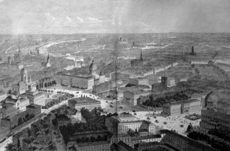 Panorama of Berlin, Germany, in 1880, Historical, digital reproduction of an original from the 19th