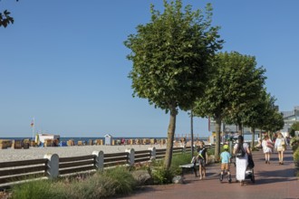 Beach chairs, beach, beach promenade, Laboe, Schleswig-Holstein, Germany, Europe