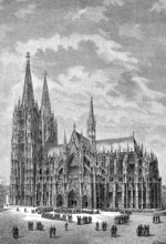 Cologne Cathedral, Cologne Cathedral, North Rhine-Westphalia, Germany, in 1880, Historical, digital