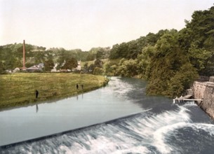 On the Allan Water, Bridge of Allan, Scotland, Historic, digitally restored reproduction from a