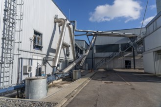 Digester, pipelines of the biogas plant of the company Reterra, biogas is produced in a digester