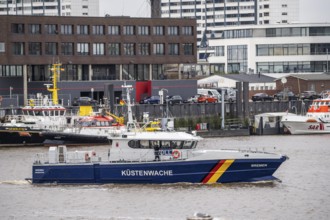 Customs boat Bremen, coast guard, in the harbour of Bremerhaven, Lower Saxony, Germany, Europe