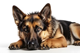 German-shepherd dog, isolated on white background, ai generated, AI generated