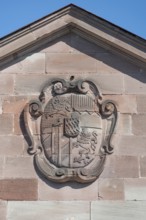 Coat of arms at the main entrance of the prison, JVA, Mannertstraße 6, Nuremberg, Middle Franconia,