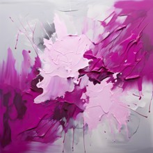 AI generated abstract art showcasing a dynamic splash of magenta colors in square format