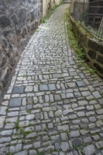 Paved path to Plassenburg Castle, Kulmbach, Upper Franconia, Bavaria, Germany, Europe