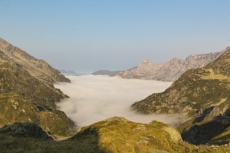 View from the Sustenpass High Alpine Road, close to the lake Steinsee