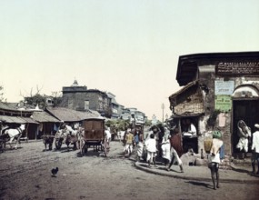 Calcutta. Upper Chitpore Road, India, Historic, digitally restored reproduction from a 19th century