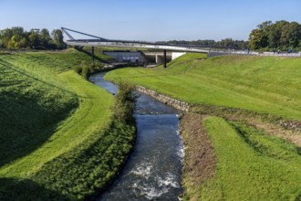 New bridge over the Rhine-Herne Canal and the Emscher, leap over the Emscher, bicycle and