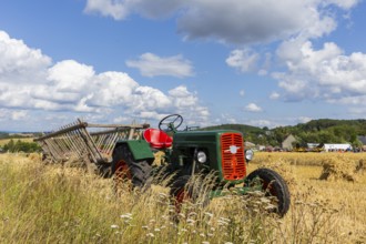 The Cunnersdorf village association presented historical harvesting techniques in agriculture,