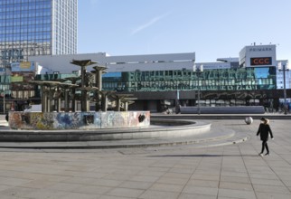 Alexanderplatz in Berlin. Where there are usually hundreds of people, there is now an eerie silence