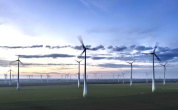 Aerial view of wind farm, Nauen, 04/12/2020