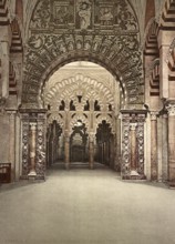 Cordoba. La Mezquita. El Mihrab Segundo, Spain, c. 1890, Historic, digitally restored reproduction