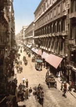 Via Roma, Neapel, Italien / Naples, Italy, Historic, digitally restored reproduction from a 19th