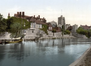 Kirche, Palast und College, Maidstone, England / Church, palace and college, England, Historic,