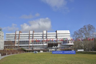 Palace of Europe with seat of the Council of Europe and inscription Council of Europe, modern