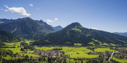 Ostrachtal, Bad Oberdorf, Imberger Horn, 1656m, and Bad Hindelang, Oberallgäu, Allgäu, Swabia,