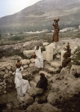 The Well of the Samaritan, Shechem, Napulus, Holy Land, Nablus, West Bank, c. 1895, Historical,