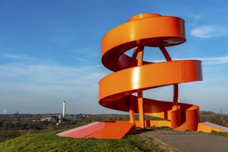 Sculpture Haldenzeichen, observation tower, Halde Franz, part of the Lippepark in Hamm, 5 slag