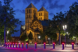 Historic old town, St Paul's Cathedral on the market square, medieval Romanesque cathedral,