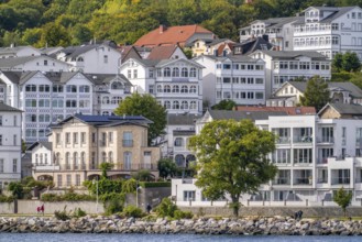 View of the old town of Sassnitz, harbour town on the Baltic Sea island of Rügen, spa architecture,