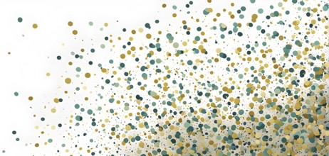 Abstract New Years Eve confetti explosion, with minimalist colored squares and circles falling