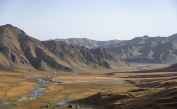 Mountain valley in the Keltan Mountains, Sary Beles Mountains, Tien Shan, Naryn Province,