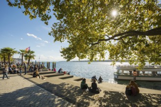 Lake promenade, Überlingen, Lake Constance, Baden-Württemberg, Germany, Europe