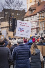 Demonstration with a poster calling for the rejection of right-wing extremism, Gegen Rechts Demo,