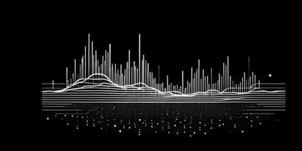 Illustration of abstract audio frequency sound wave lines, AI generated