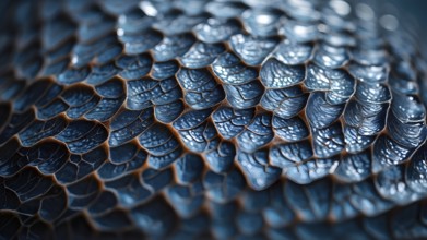 Abstract composition of shark skin texture with repetitive patterns, AI generated