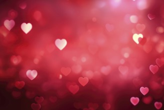 A romantic and dreamy background featuring heart-shaped bokeh lights, perfect for Valentine's Day