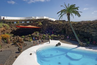 Pool landscape, Jameos del Agua art and cultural site, designed by artist César Manrique,