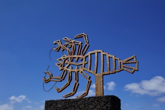 Sculpture crab, Jameos del Agua art and cultural site, designed by artist César Manrique,