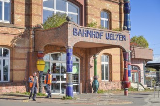 Hundertwasser railway station, Ülzen, Lower Saxony, Germany, Europe