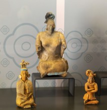 Model figurine of sitting woman, from Jaina, Late classical period, Mayan archaeological museum,