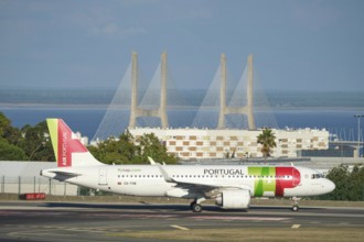 Lisbon, Portugal - September 2, 2023: TAP Air Portugal Airbus A321-251N passenger plane taxi on