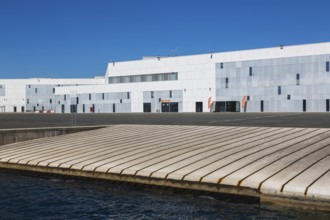 Newly built modern architectural style cruise ship terminal building at port of Zadar, Croatia,