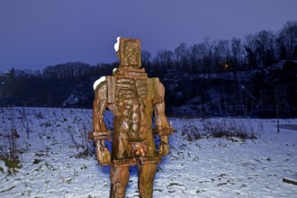 People made of iron, multi-part iron sculpture by Zbigniew Fraczkiewicz at the Henrichshütte in