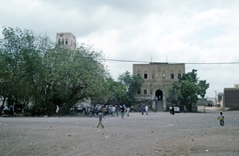 Historic buildings on the main square of the old town of Zebid, Zabid, Yemen 1998 UNESCO World