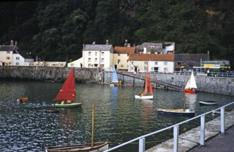 Sailing dinghies in the harbour, Minehead, Somerset, England, United Kingdom, early 1960s, Europe