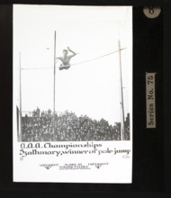 AAA Championships, Szathmary pole vault winner, Walter Tyler Ltd. magic lantern around 1910, Kálmán