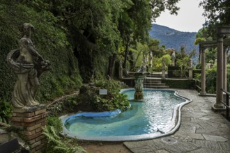 Roman fountain, Fontana Romana, Scherrer Park, Parco Scherrer, Morcote, Lake Lugano, Lago di