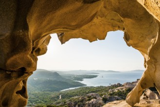 Bizarre granite rocks, Roccia dell Orso, sunset, Capo d'Orso, Palau, Costa Smeralda, Sardinia,