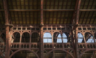 Interior architecture, roof construction, Copenhagen Central Station, Københavns Hovedbanegård,