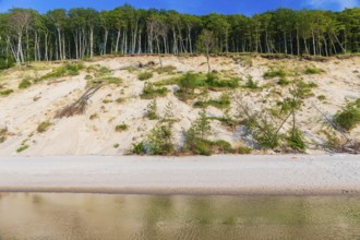 Cliffs of the Wolin National Park. Beach at sunset, close to Miedzyzdroje (Misdroy), a village in