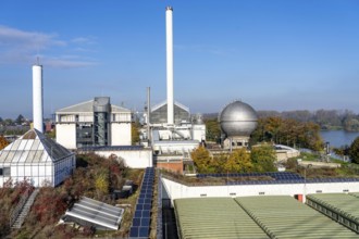 Municipal sewage treatment plant on Salierweg in the north of Bonn, directly on the Rhine, treats